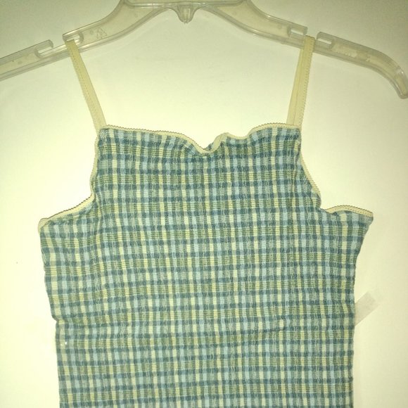 Vintage Madras Stretchy Spaghetti Straps Tank Top - Picture 11 of 13